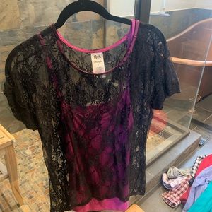 Black Lace and Pink Cami combo!